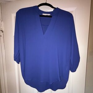 Lush Royal Blue V-Neck Blouse